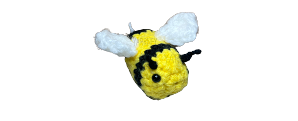 Crochet amigurumi honey bee