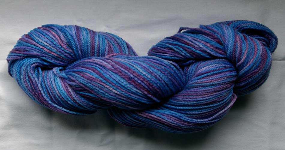 Blue skein of yarn