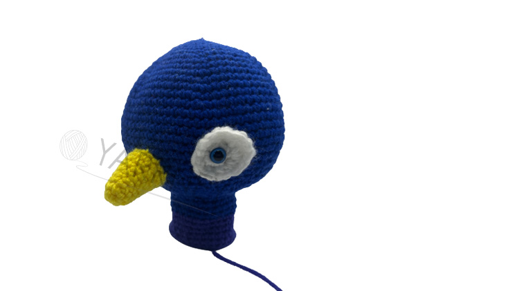 crochet peacock head amigurumi
